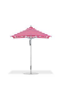 Frankford 864CAM 7.5' x 7.5' Square Greenwich Pulley Lift Aluminum Market Umbrella