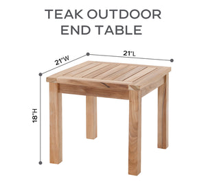 21"x21" Teak Outdoor End Table