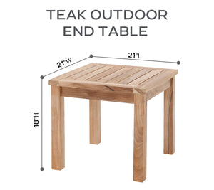 6 pc Monterey Teak Seating Group with 36" Chat Table. Sunbrella Cushion.