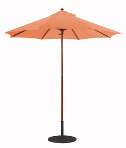 Galtech 121-221 7.5' Cafe & Bristo Wood Manual Lift Outdoor Market Umbrella