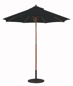Galtech 121-221 7.5' Cafe & Bristo Wood Manual Lift Outdoor Market Umbrella