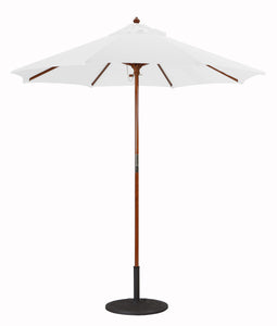 Galtech 121-221 7.5' Cafe & Bristo Wood Manual Lift Outdoor Market Umbrella