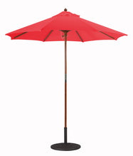 Galtech 121-221 7.5' Cafe & Bristo Wood Manual Lift Outdoor Market Umbrella