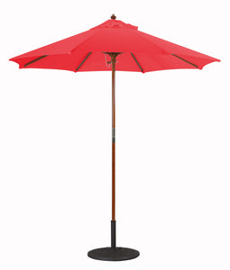 Galtech 121-221 7.5' Cafe & Bristo Wood Manual Lift Outdoor Market Umbrella