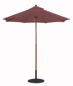 Galtech 121-221 7.5' Cafe & Bristo Wood Manual Lift Outdoor Market Umbrella