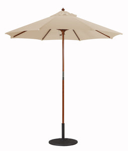 Galtech 121-221 7.5' Cafe & Bristo Wood Manual Lift Outdoor Market Umbrella