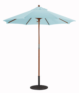 Galtech 121-221 7.5' Cafe & Bristo Wood Manual Lift Outdoor Market Umbrella
