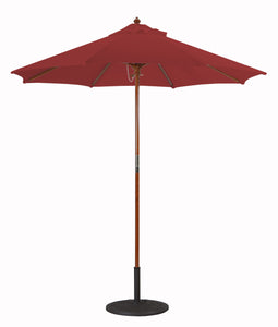 Galtech 121-221 7.5' Cafe & Bristo Wood Manual Lift Outdoor Market Umbrella