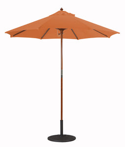 Galtech 121-221 7.5' Cafe & Bristo Wood Manual Lift Outdoor Market Umbrella