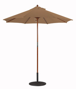 Galtech 121-221 7.5' Cafe & Bristo Wood Manual Lift Outdoor Market Umbrella
