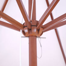 Galtech 132-232 9' Double Pulley Premium Wood Outdoor Market Umbrella