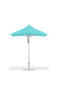 Frankford 864CAM 7.5' x 7.5' Square Greenwich Pulley Lift Aluminum Market Umbrella