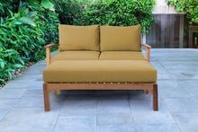 2 pc Huntington Teak Deep Seating Loveseat Daybed. Sunbrella Cushion.