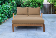 2 pc Huntington Teak Deep Seating Loveseat Daybed. Sunbrella Cushion.