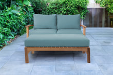 2 pc Huntington Teak Deep Seating Loveseat Daybed. Sunbrella Cushion.
