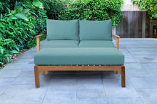 2 pc Huntington Teak Deep Seating Loveseat Daybed. Sunbrella Cushion.