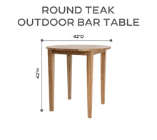 5 pc Monterey Teak Bar with 40" Round Bar Table. Sunbrella Cushion.