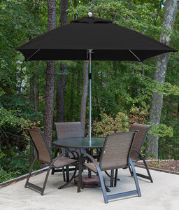 7.5'x7.5' Square Monterey Pulley Lift Fiberglass Market Umbrella