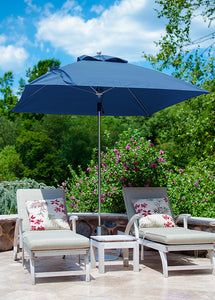 7.5'x7.5' Square Monterey Pulley Lift Fiberglass Market Umbrella