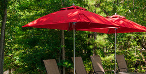 7.5'x7.5' Square Monterey Pulley Lift Fiberglass Market Umbrella