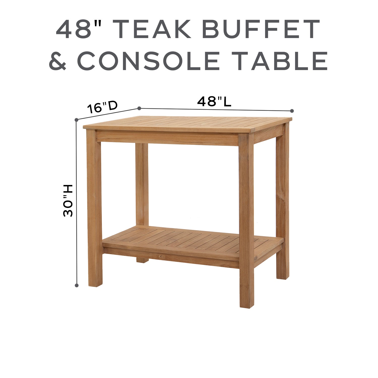 Teak Outdoor Buffet & Console Table Willow Creek Designs