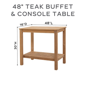 Teak Outdoor Buffet & Console Table