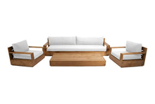 4 pc 108" Pacific Teak Deep Seating Set with 72" Coffee Table. Sunbrella Cushion.