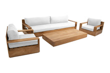 4 pc 108" Pacific Teak Deep Seating Set with 72" Coffee Table. Sunbrella Cushion.