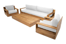 4 pc 108" Pacific Teak Deep Seating Set with 72" Coffee Table. Sunbrella Cushion.