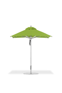 Frankford 864CAM 7.5' x 7.5' Square Greenwich Pulley Lift Aluminum Market Umbrella