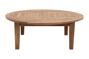 6 pc Huntington Teak Outdoor Deep Seating Group with 52" Chat Table. Sunbrella Cushion