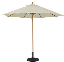 Galtech 531TK 9' African Teak Wood Pulley Lift Outdoor Market Umbrella