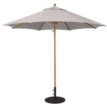 Galtech 531TK 9' African Teak Wood Pulley Lift Outdoor Market Umbrella