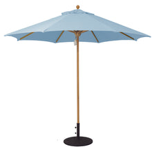 Galtech 531TK 9' African Teak Wood Pulley Lift Outdoor Market Umbrella