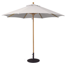 Galtech 531TK 9' African Teak Wood Pulley Lift Outdoor Market Umbrella