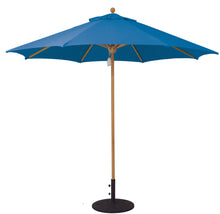 Galtech 531TK 9' African Teak Wood Pulley Lift Outdoor Market Umbrella