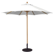 Galtech 531TK 9' African Teak Wood Pulley Lift Outdoor Market Umbrella