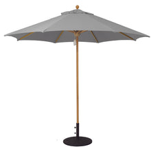Galtech 531TK 9' African Teak Wood Pulley Lift Outdoor Market Umbrella