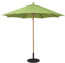 Galtech 531TK 9' African Teak Wood Pulley Lift Outdoor Market Umbrella
