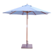 Galtech 531TK 9' African Teak Wood Pulley Lift Outdoor Market Umbrella