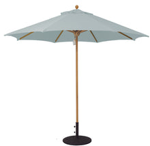Galtech 531TK 9' African Teak Wood Pulley Lift Outdoor Market Umbrella