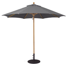 Galtech 531TK 9' African Teak Wood Pulley Lift Outdoor Market Umbrella