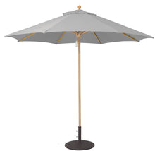 Galtech 531TK 9' African Teak Wood Pulley Lift Outdoor Market Umbrella