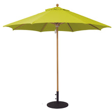 Galtech 531TK 9' African Teak Wood Pulley Lift Outdoor Market Umbrella