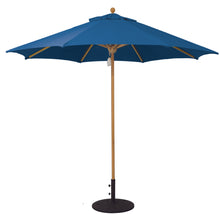 Galtech 531TK 9' African Teak Wood Pulley Lift Outdoor Market Umbrella