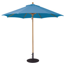 Galtech 531TK 9' African Teak Wood Pulley Lift Outdoor Market Umbrella