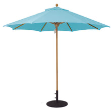Galtech 531TK 9' African Teak Wood Pulley Lift Outdoor Market Umbrella