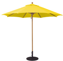 Galtech 531TK 9' African Teak Wood Pulley Lift Outdoor Market Umbrella
