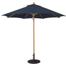 Galtech 531TK 9' African Teak Wood Pulley Lift Outdoor Market Umbrella