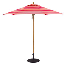 Galtech 531TK 9' African Teak Wood Pulley Lift Outdoor Market Umbrella